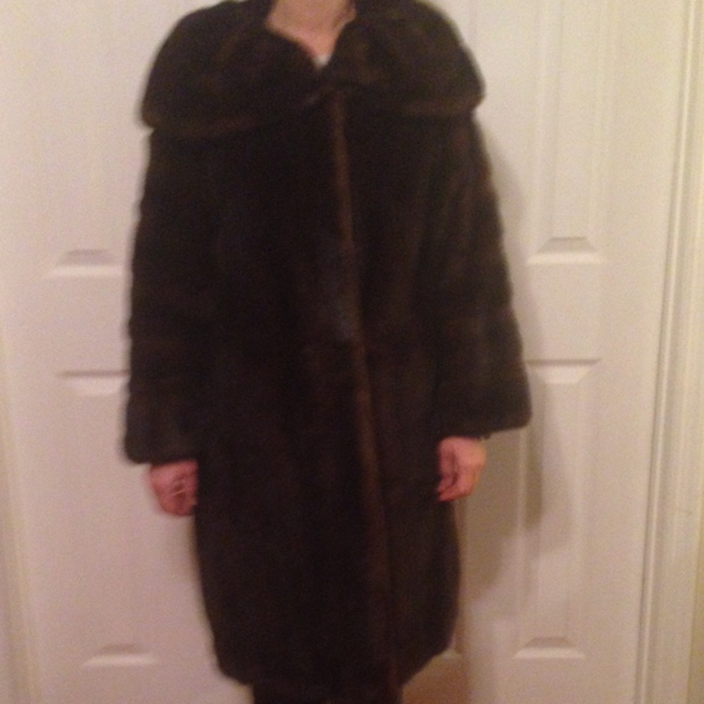 Chocolate mink full length coat